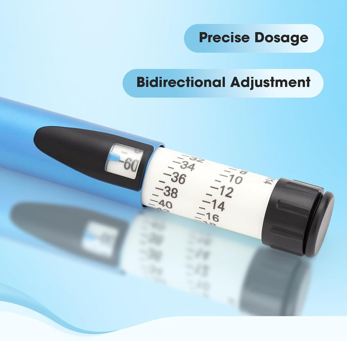 60 Unit insulin pen Protect Case and 2Pcs 3ml Cartridges (Blue)