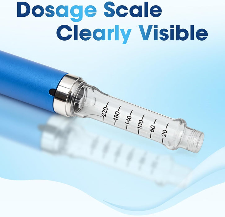 60 Unit insulin pen Protect Case and 2Pcs 3ml Cartridges (Blue)