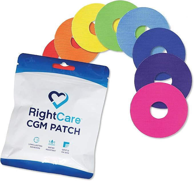 CGM Adhesive Patches Pre-Cut for Freestyle Libre 2 &3 and Lingo, Waterproof Adhesive Medical Tape, Uncovered Circle Protective Patches, Tan, Bag of 25